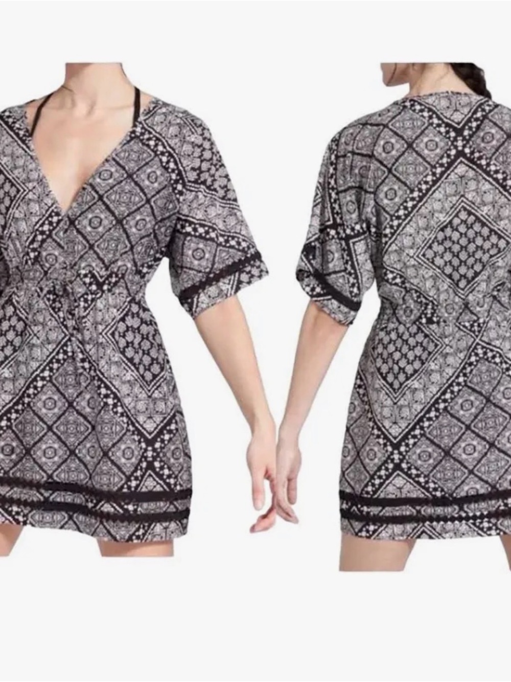 Athleta Bandana Coast to Coast V-Neck/Tie Front Swim Coverup- BRAND NEW